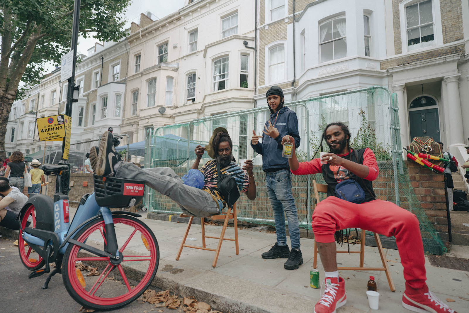 Three lads at Notting Hill Carnival 2022