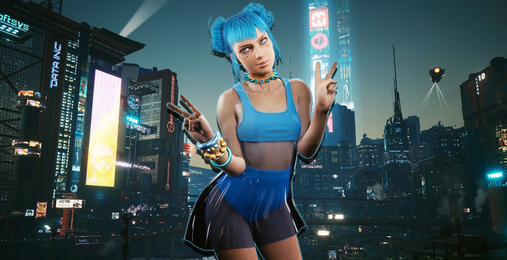 Cyberpunk 2077 Blue Moon Romance Wallpaper